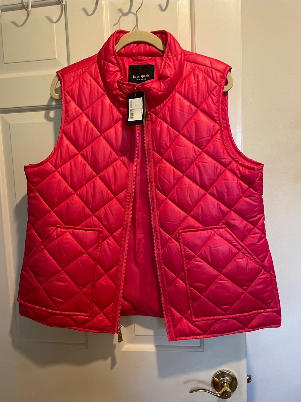 kate spade Quilted Bright Pink Sleeveless Vest